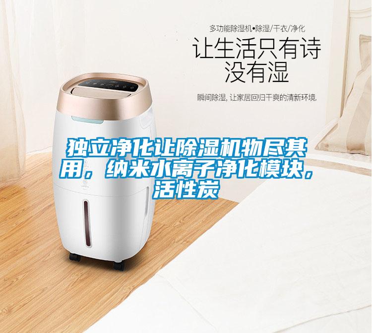 獨立凈化讓除濕機物盡其用，納米水離子凈化模塊，活性炭