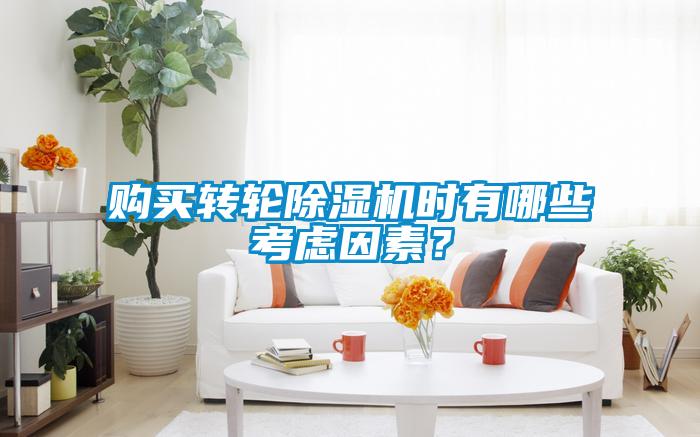 購買轉輪除濕機時有哪些考慮因素？