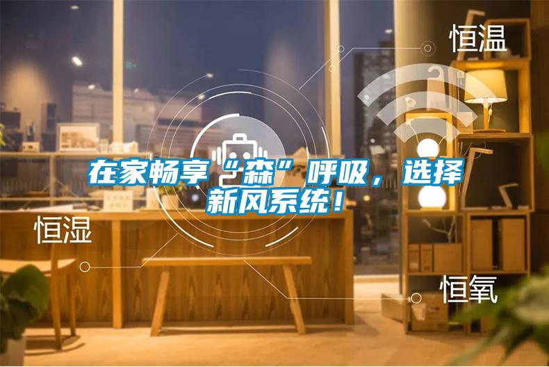 在家暢享“森”呼吸，選擇新風系統！