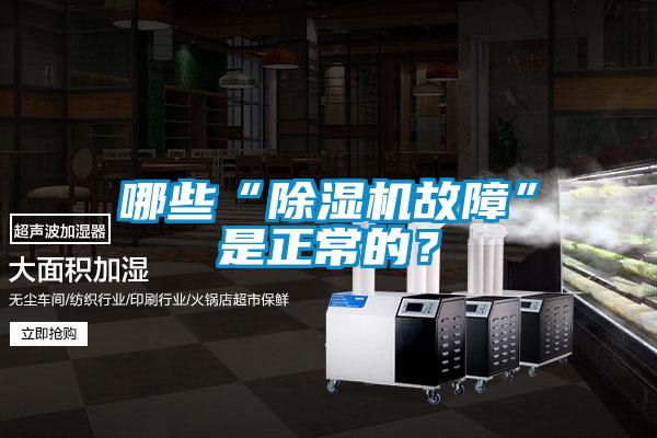 哪些“除濕機故障”是正常的？