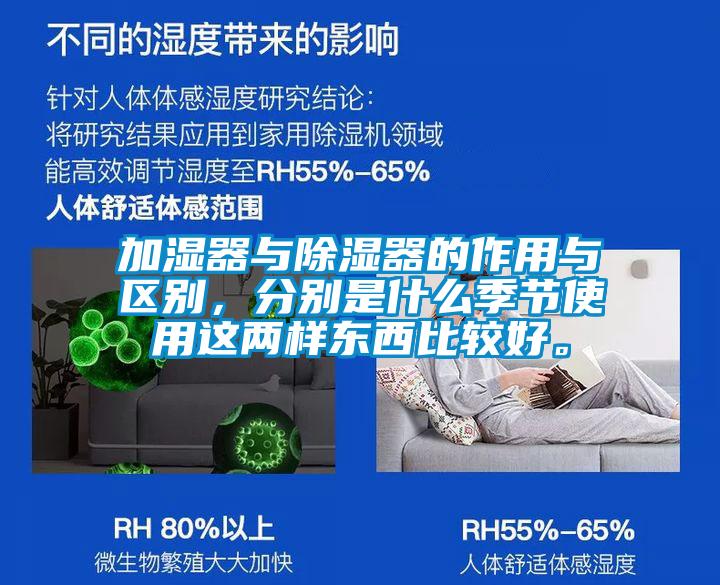 加濕器與除濕器的作用與區別，分別是什么季節使用這兩樣東西比較好。
