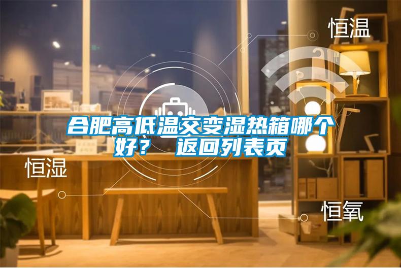 合肥高低溫交變濕熱箱哪個好？ 返回列表頁