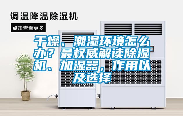 干燥、潮濕環境怎么辦？最權威解讀除濕機、加濕器，作用以及選擇