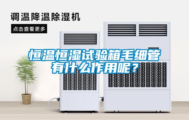 恒溫恒濕試驗箱毛細管有什么作用呢？